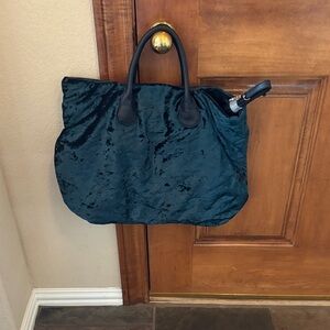 Chic Black Velvet Tote Bag